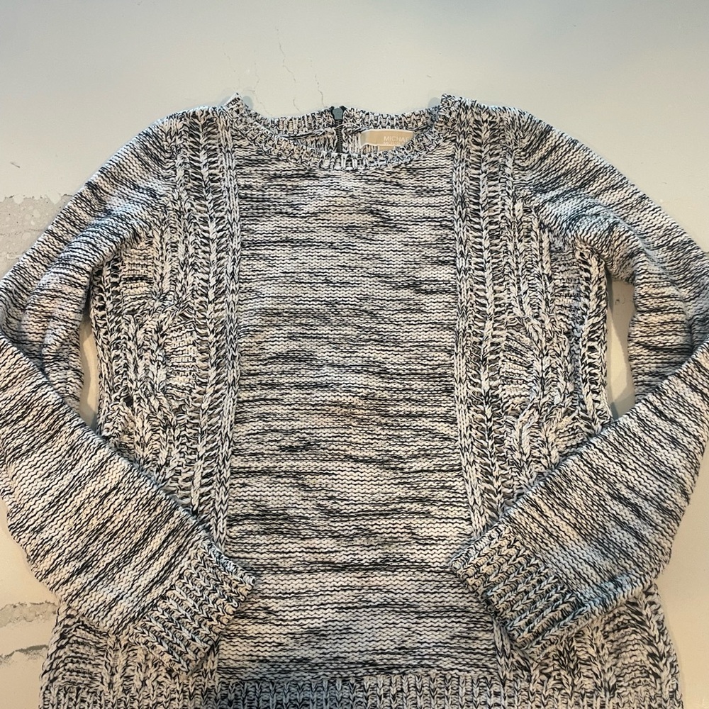 Michael Kors Gray Crew Neck Sweater with Textured Knit